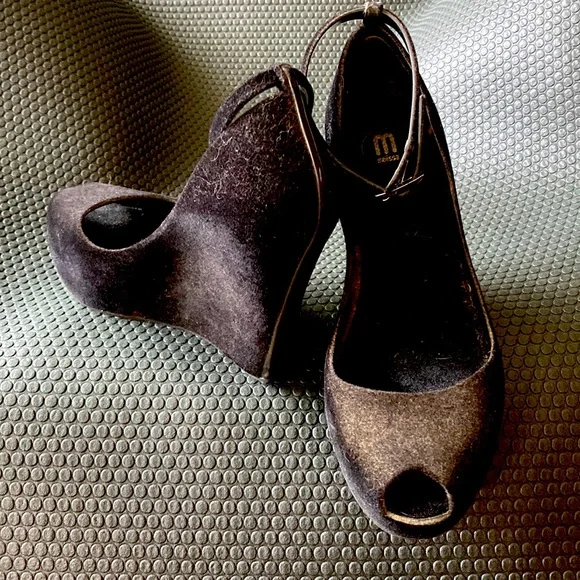 Melissa Shoes Melissa Black Patchuli Sexy Wedge Velvet Jelly